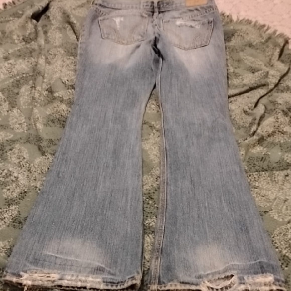Hollister Blue Skinny Jeans Distressed Vintage Look 3R Vintage Y2K - Picture 13 of 15